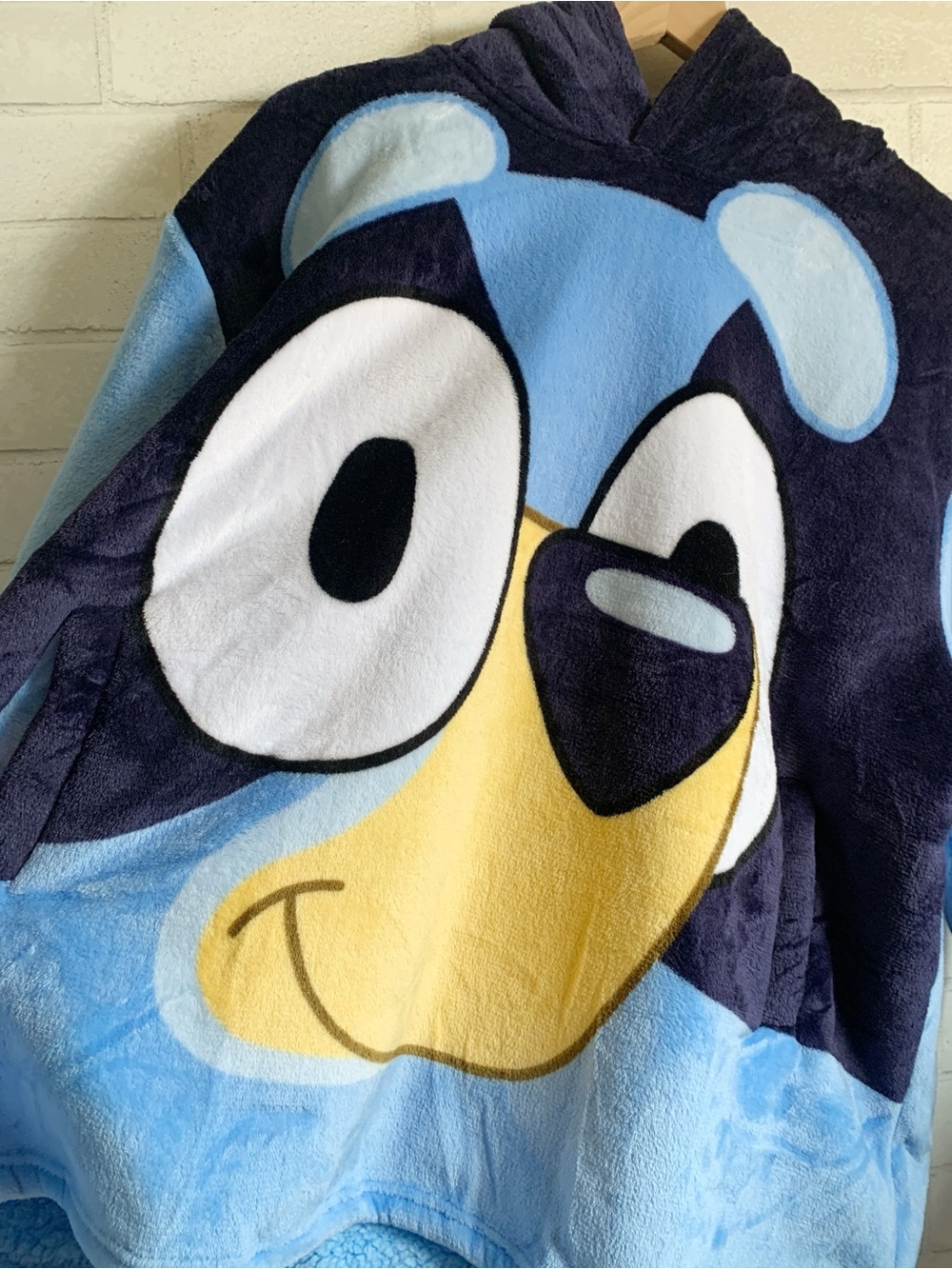 Kids Unisex One Size Plush Bluey Character Hoodie Swim Coverup Cozy Poncho - Picture 2 of 4